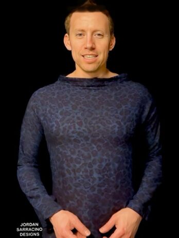 Blue&Black Leopard Print Shirt