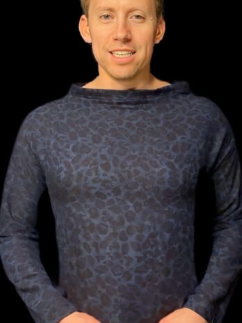 Blue&Black Leopard Print Shirt