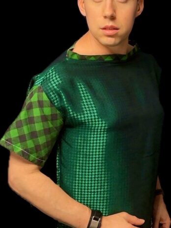 Green&Black Houndstooth Shirt